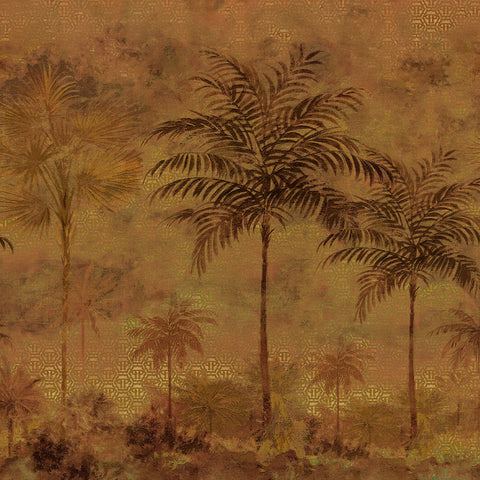 Z8095 Tropical Gold Bronze Burgundi Panel