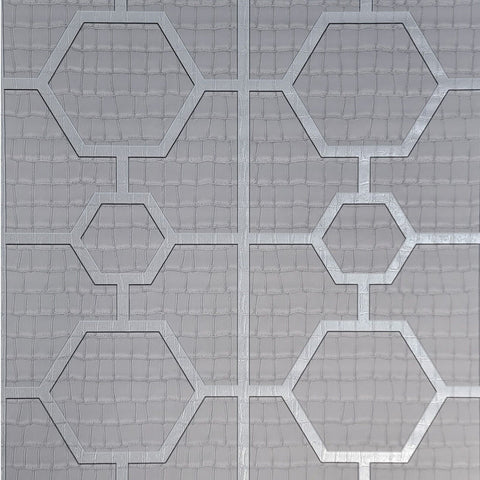 Z80026 Geo Hexagon matt gray silver Wallpaper