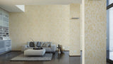 DS934326-16 Butterfly Barocco Cream Gold Off-white Wallpaper