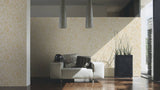 DS934326-16 Butterfly Barocco Cream Gold Off-white Wallpaper