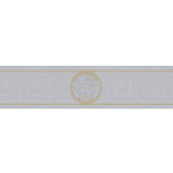 93522-5 Medusa Greek Key  Silver Gold Border