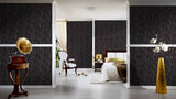 96236-3 Gray Grey Charcoal Black Greek Key Wallpaper