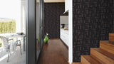 96236-3 Gray Grey Charcoal Black Greek Key Wallpaper