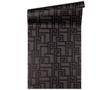 96236-3 Gray Grey Charcoal Black Greek Key Wallpaper