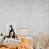 Z21844 White Hexagon 3d Wallpaper