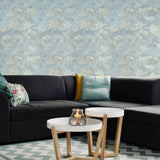 Z44902 Blue Gray beige faux vintage Wallpaper