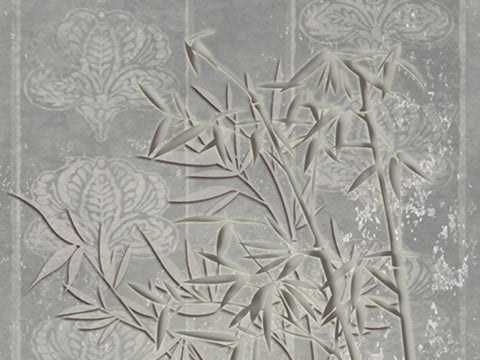 Z6472 Elie Saab Floral gray silver Panel