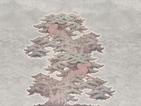 Z6478 Elie Saab Metallic Pink Silver Gray Panel