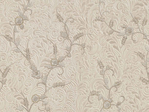 Z64801 Floral Beige Metallic Silver Gold wallpaper