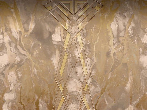 Z64877 Elie Saab All over beige gold Panel