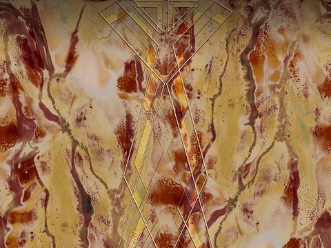 Z64879 Elie Saab All over red gold Panel