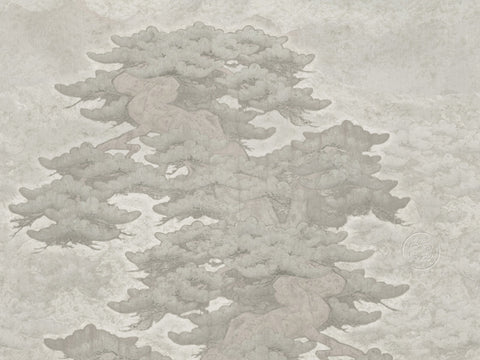 Z64890 Elie Saab Figured Beige Gray Panel