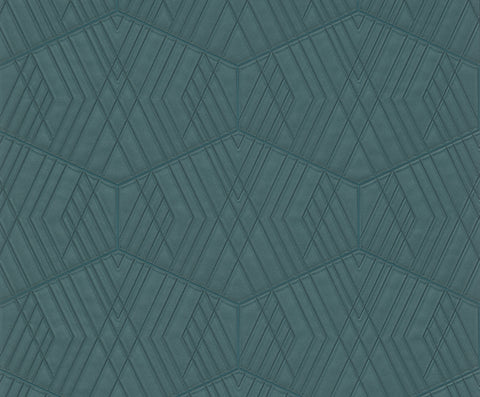 Z90010 Lamborghini Hexagon Teal Trellis Wallpaper