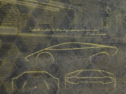 Z90057 LAMBORGHINI Abstract Gray Yellow Panel