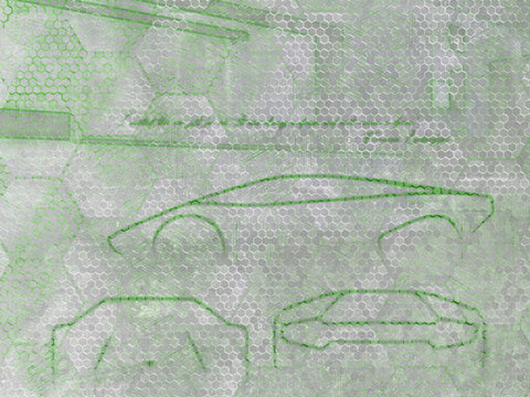 Z90058 LAMBORGHINI Abstract Gray Green Panel