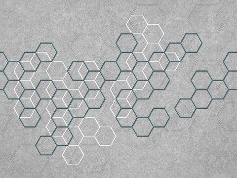 Z90069 Lamborghini Geometric Panel Gray Blue Hexagon