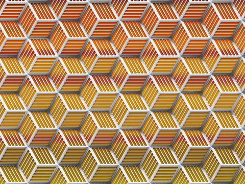 Z90083 LAMBORGHINI Geometric Cube Orange Red Panel