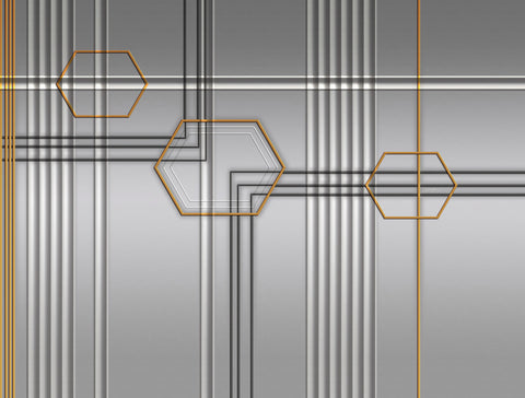 Z90091 LAMBORGHINI Geometric Gray Gold Panel