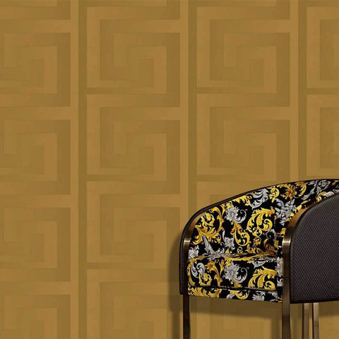 93523-2 Solea Gold Satin Greek Wallpaper