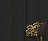 93523-4 Solea Black Satin Greek Wallpaper
