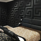 93523-4 Solea Black Satin Greek Wallpaper