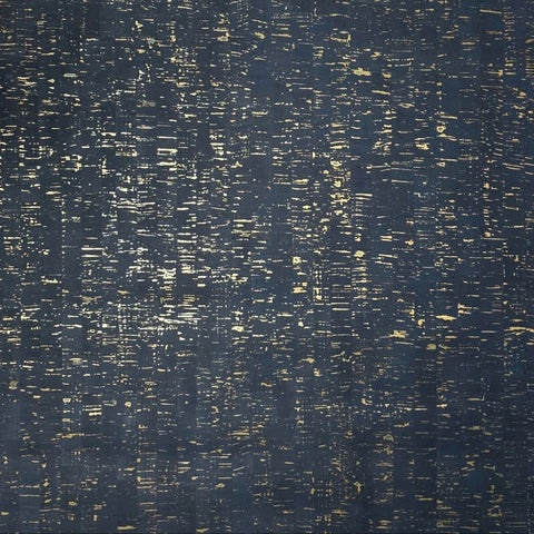 WM865301 Enchanced natural cork deep navy gold metallic foil striped Wallpaper