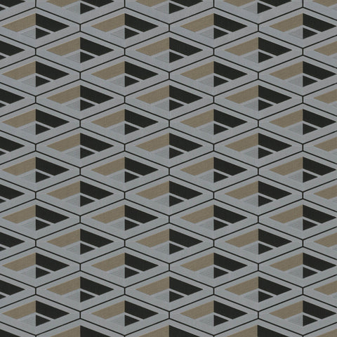 Z76006 Vision Geometric gray black silver gold Wallpaper