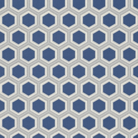 Z76045 Geometric Hexagon Royal blue Wallpaper