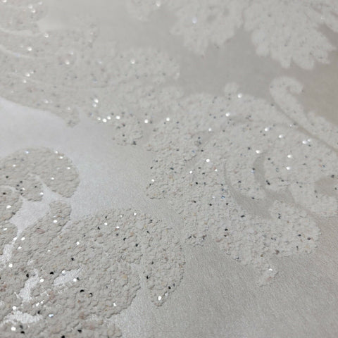 F401 Mica Vermiculite White Wallpaper