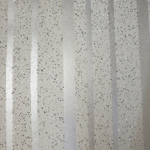 ST302 Striped Mica Vermiculite off white cream Wallpaper