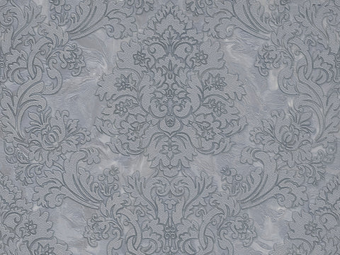 Z21110 Gray Silver Metallic Damask Wallpaper