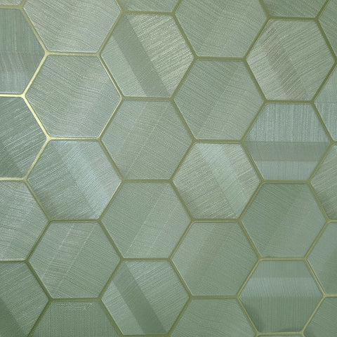 Z44803 Hexagon green gold Wallpaper