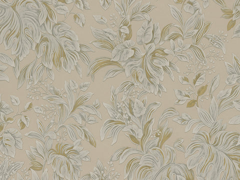 Z46045 Trussardi Floral Beige Cream Green Wallpaper