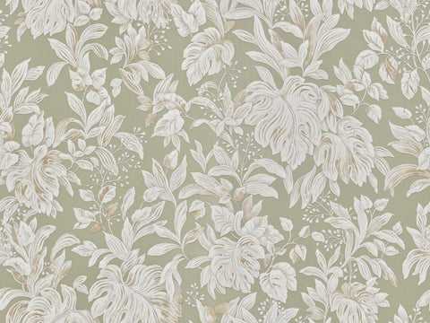 Z46052 Trussardi Floral Beige Cream Metallic Wallpaper