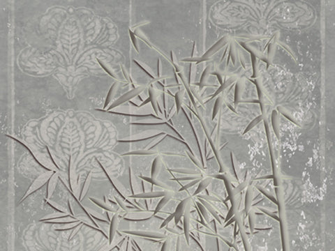 Z6472 Elie Saab Floral gray silver Panel