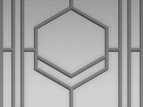 Z6476 Elie Saab Geometric silver gray Panel