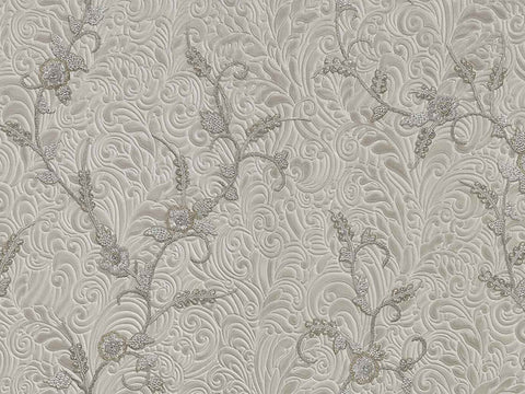 Z64804 Floral Beige Silver Gray wallpaper