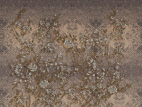 Z64871 Elie Saab Floral brown Panel
