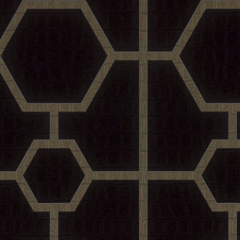 Z80023 Geometric black gold Wallpaper