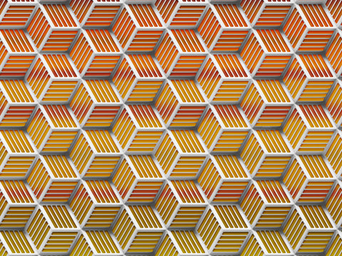 Z90083 LAMBORGHINI Geometric Cube Orange Red Panel