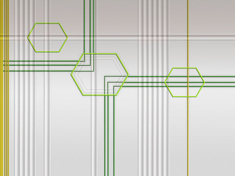 Z90090 LAMBORGHINI Geometric Off White Green Gold Panel